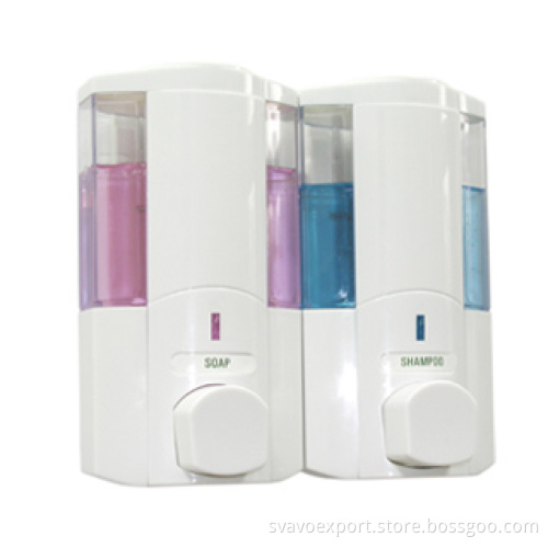 Double Transparent Tumbler Soap Dispenser V-5102